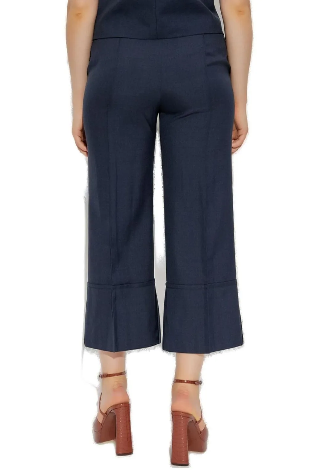 Cropped Flare Trousers