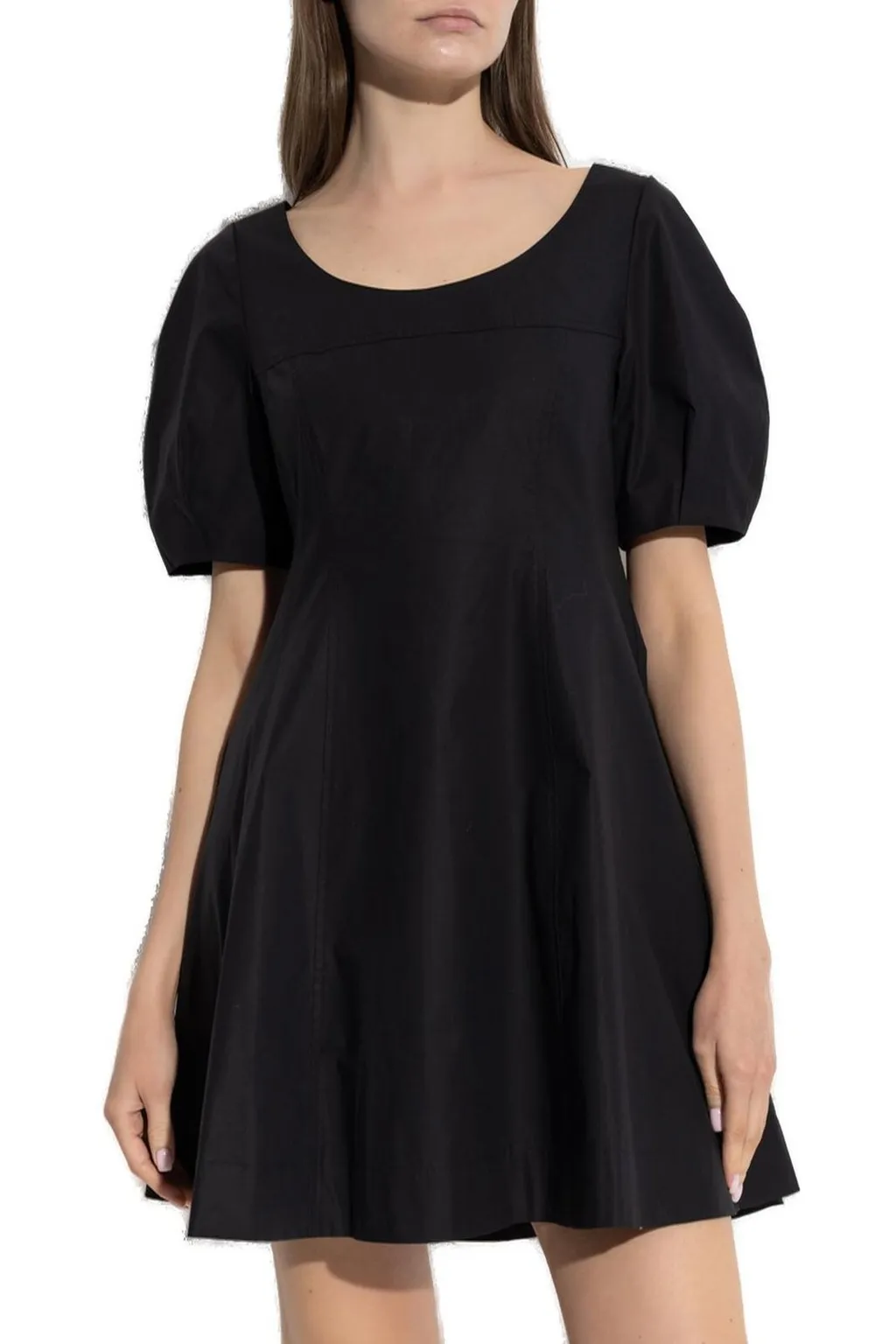 Puff-Sleeve Mini Dress