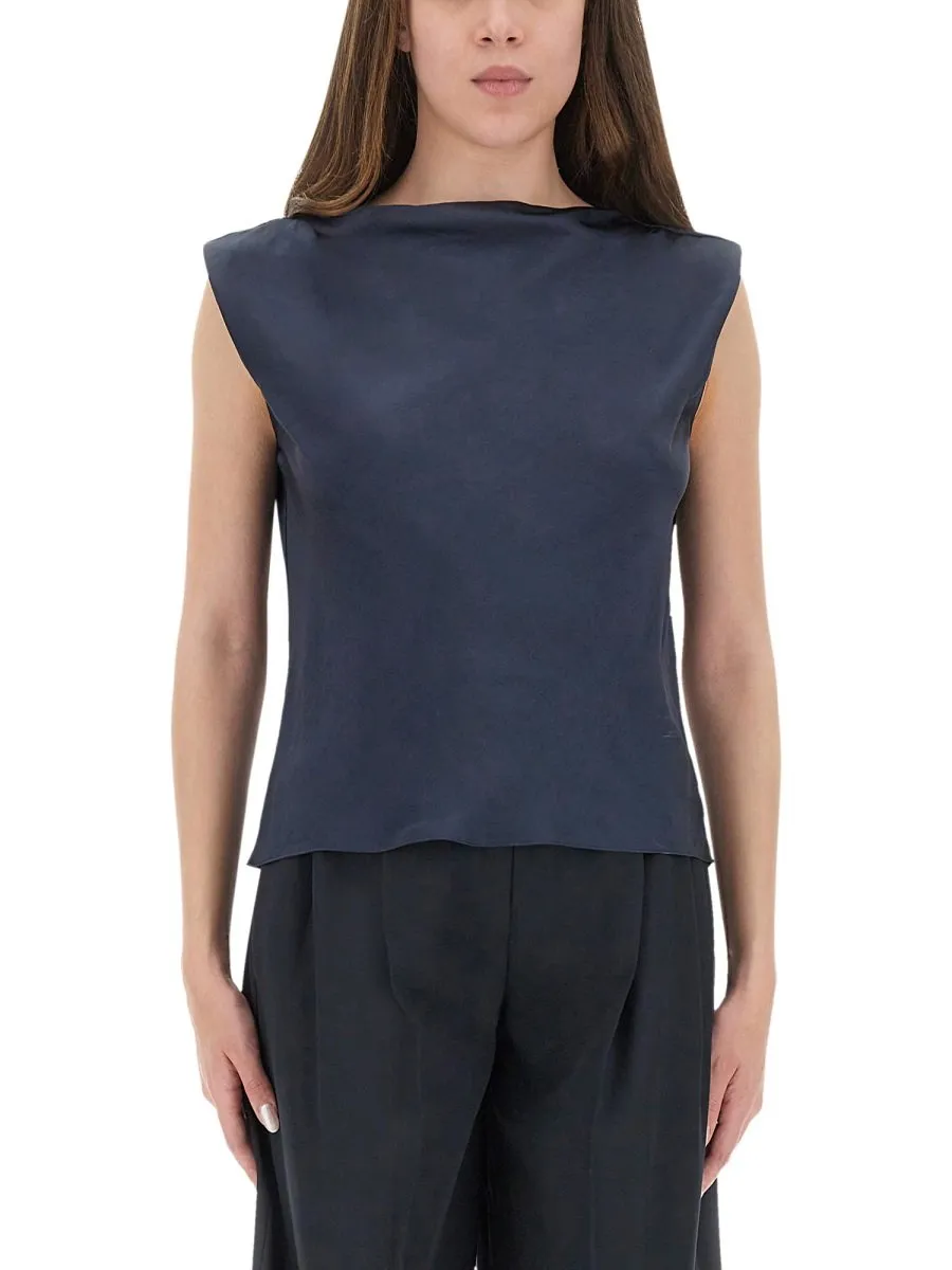 Sleeveless Boat Neck Top