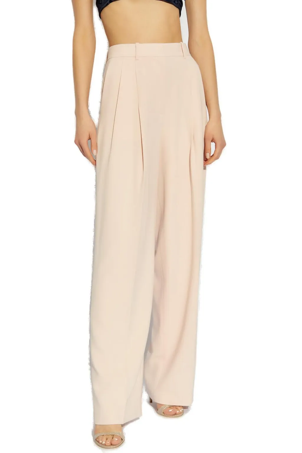 Pleated Wide-Leg Trousers