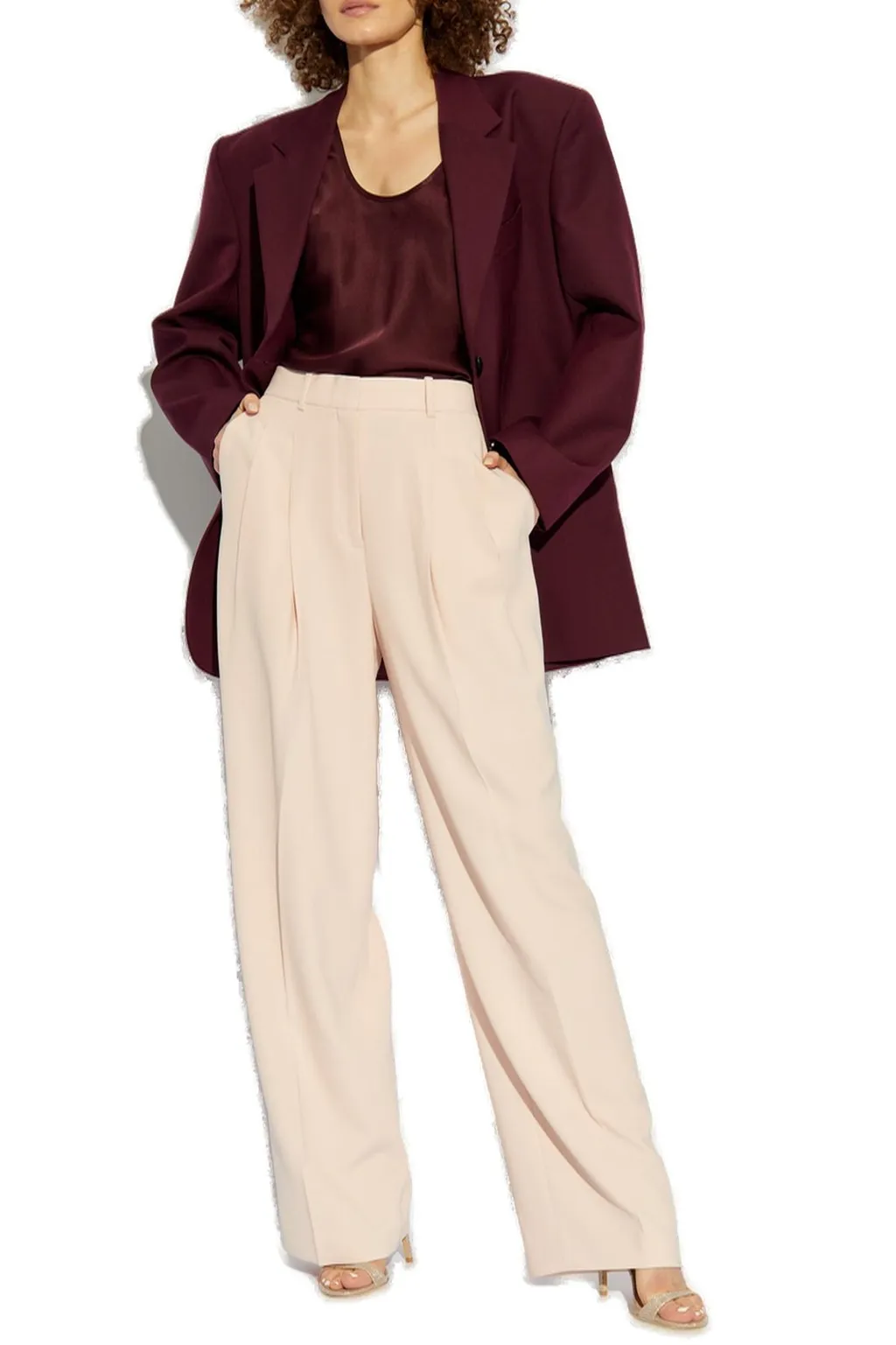 Pleated Wide-Leg Trousers