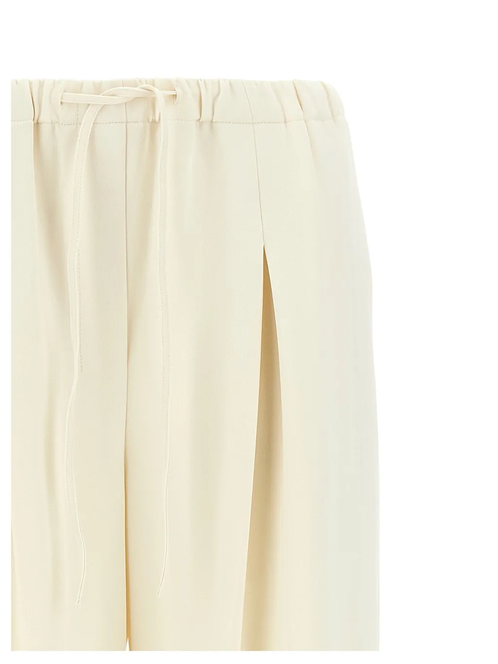Wide-Leg Pleated Trousers