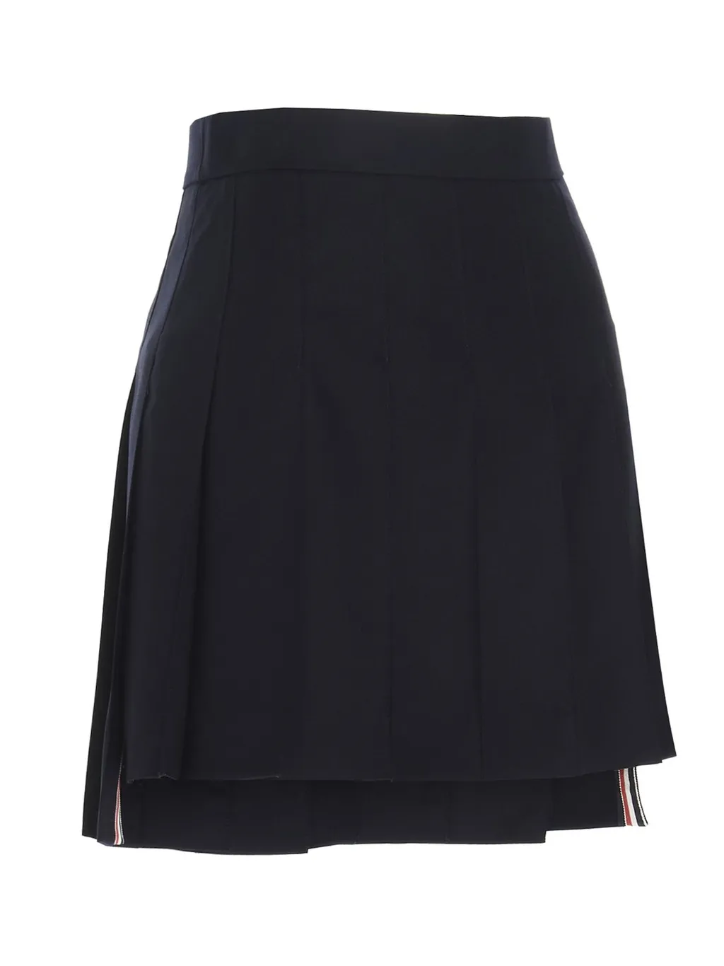 Pleated Skirt With Tricolor Stripe Detail