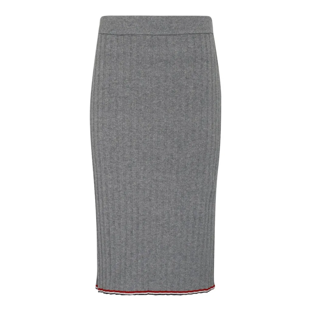 Ribbed Knit Midi Skirt