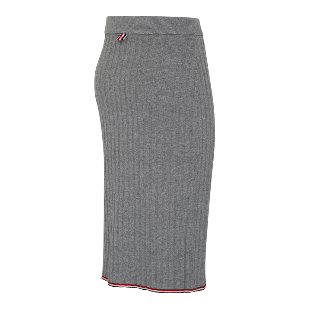 Ribbed Knit Midi Skirt
