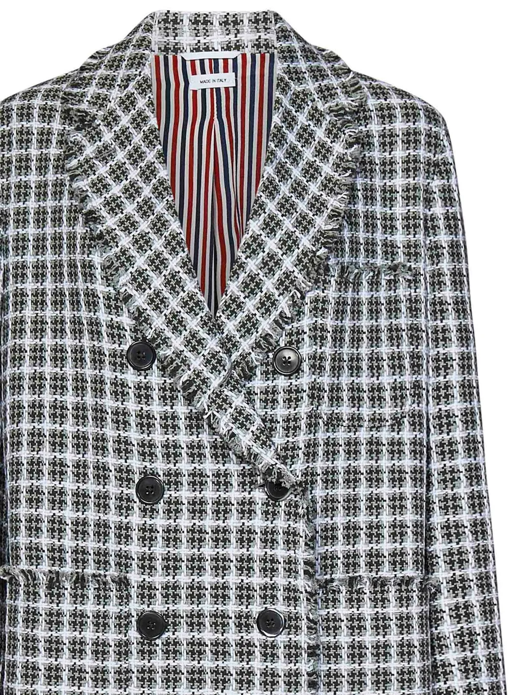 Double-Breasted Checked Coat