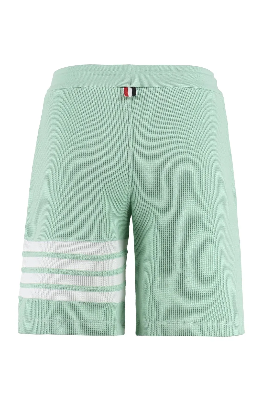 Waffle Knit Shorts With Four-Bar Stripe
