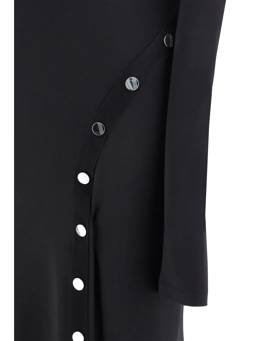 Asymmetric Button-Front Midi Dress