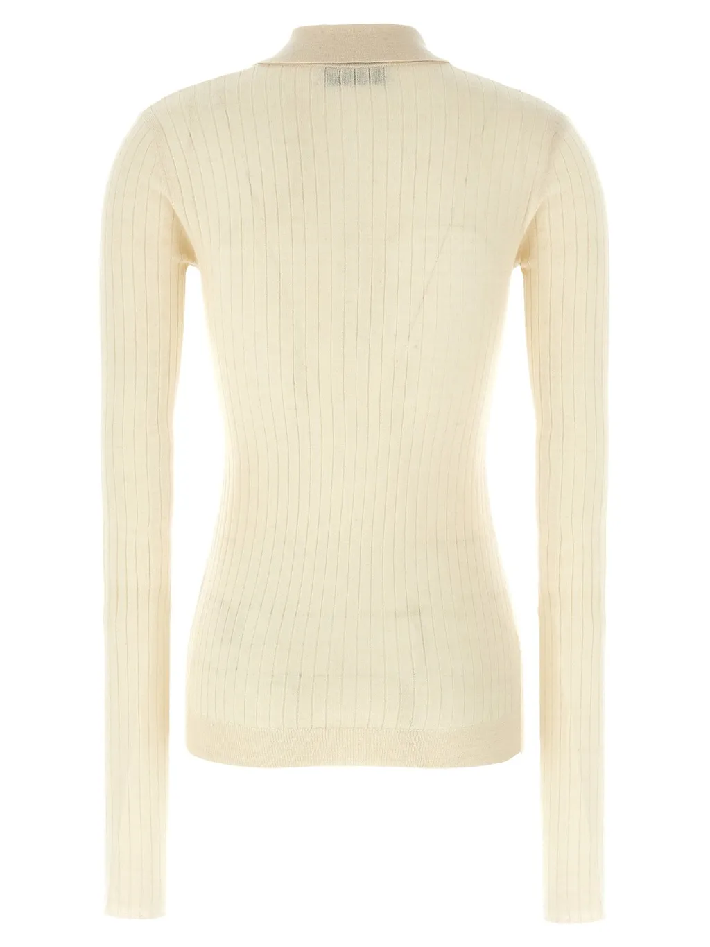 Ribbed Knit Polo Shirt