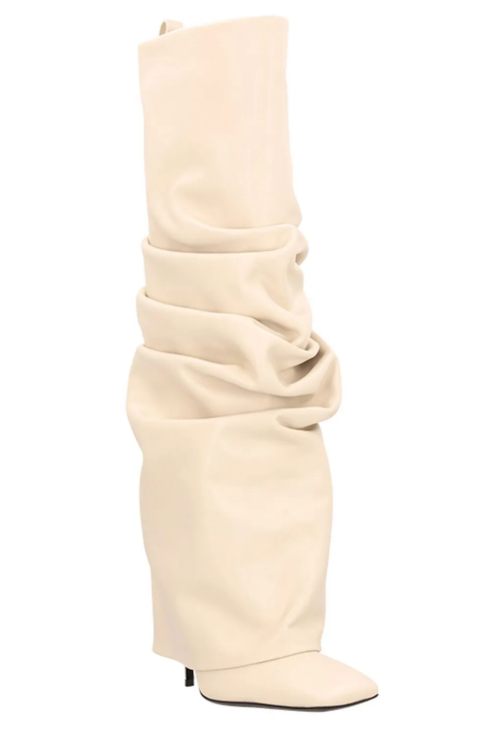 Ruched Knee-High Boots
