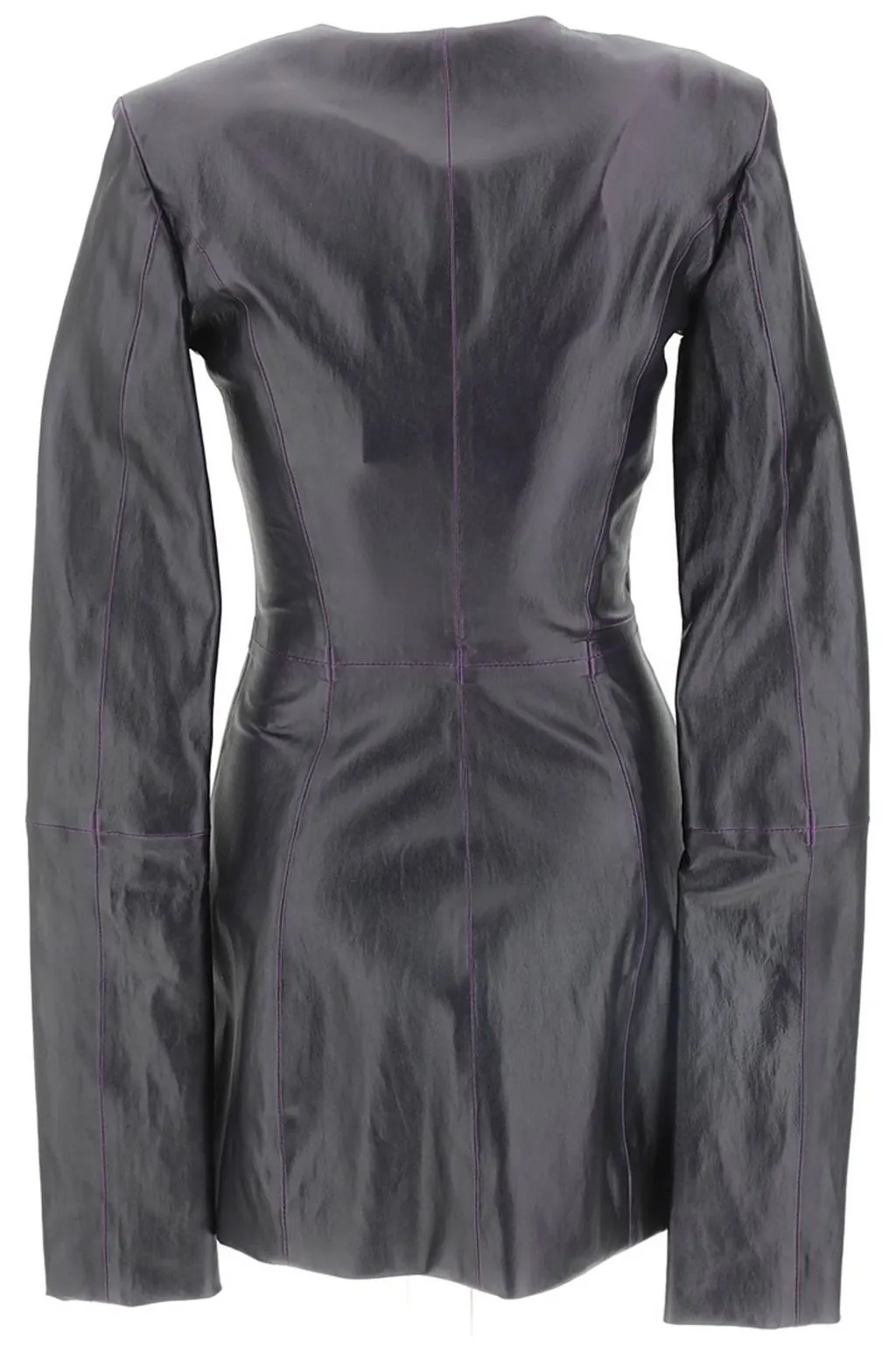 Paneled Leather Mini Dress