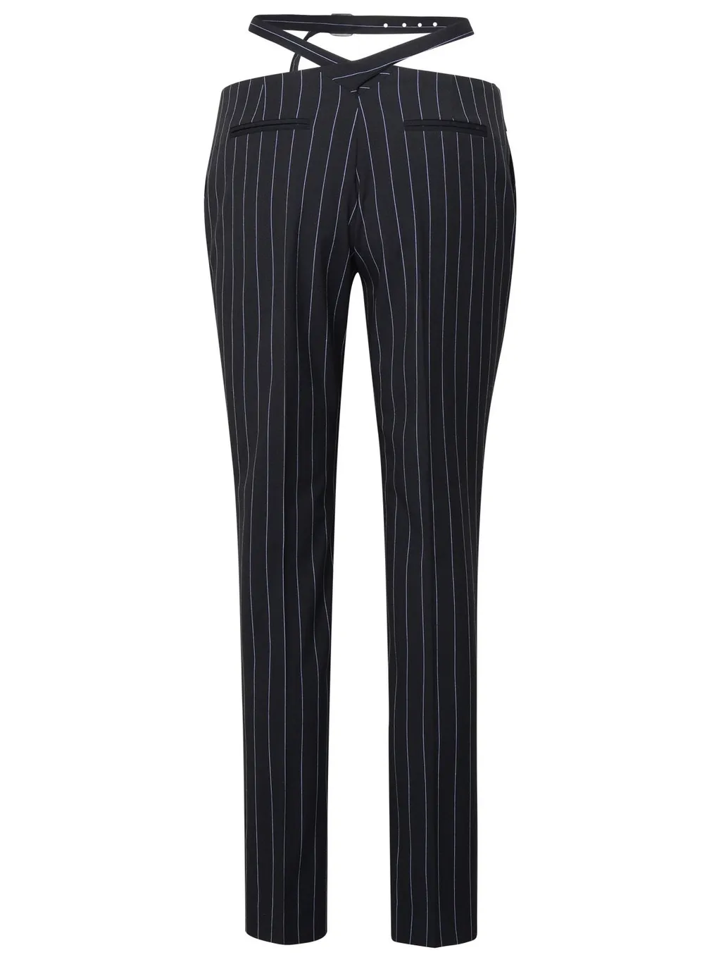 Striped Trousers With Cut-Out Detail
