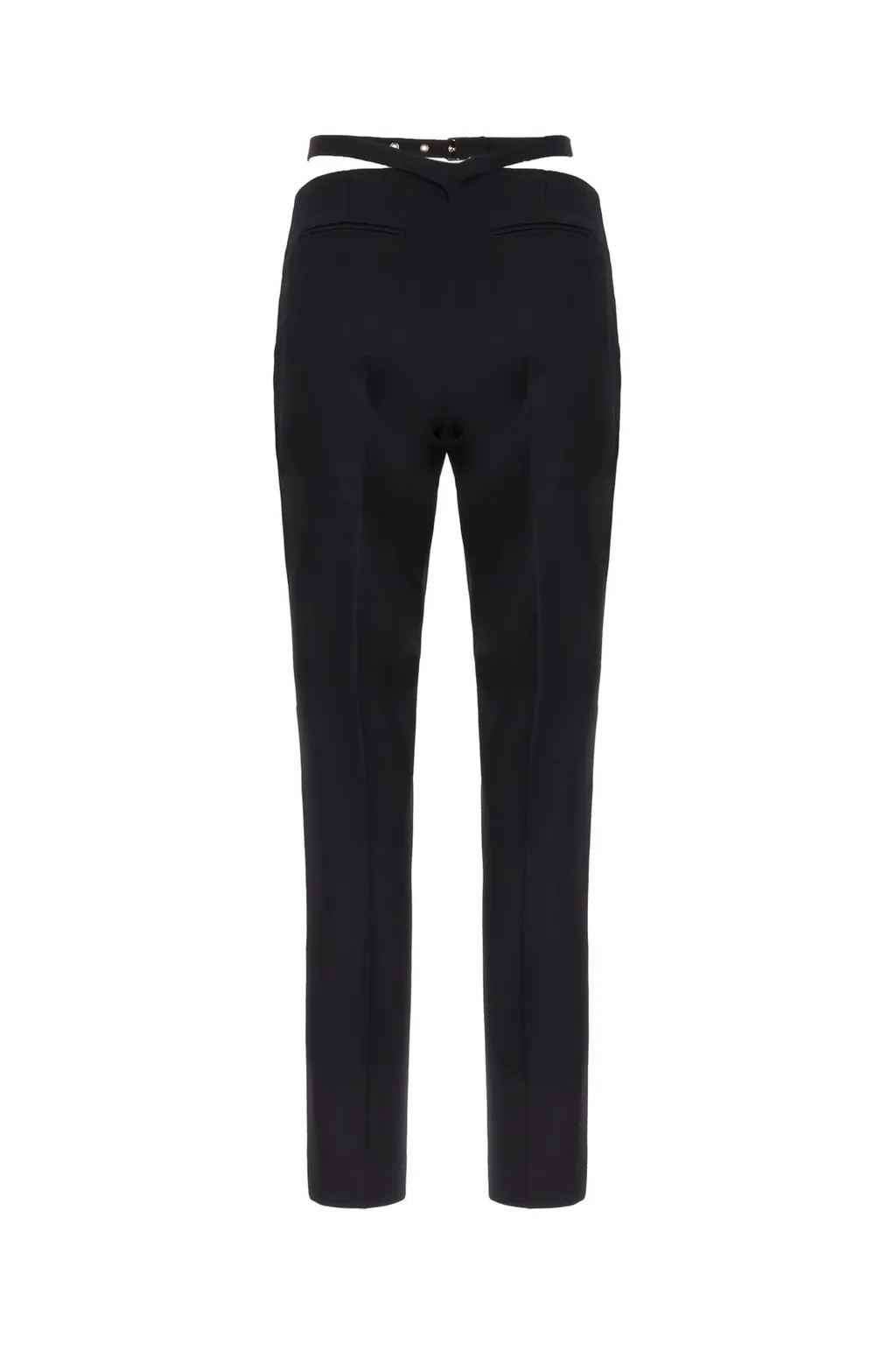 High-Waisted Trousers With Cut-Out Detail
