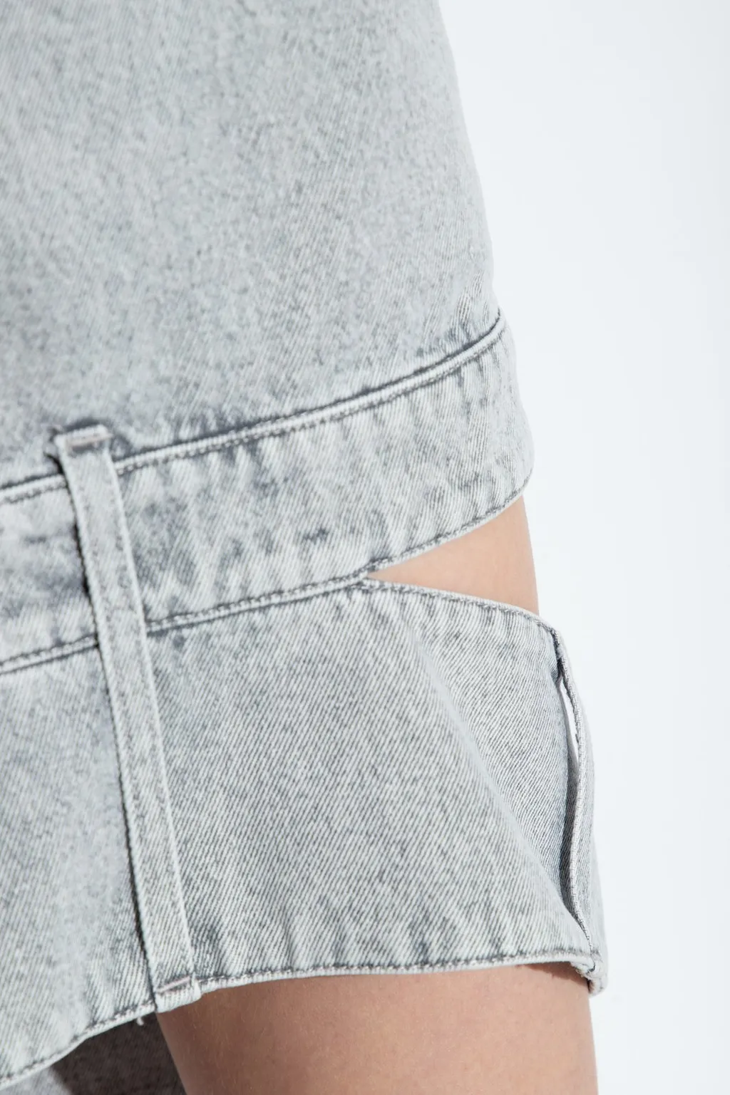 Denim Skirt With Cut-Out Detail