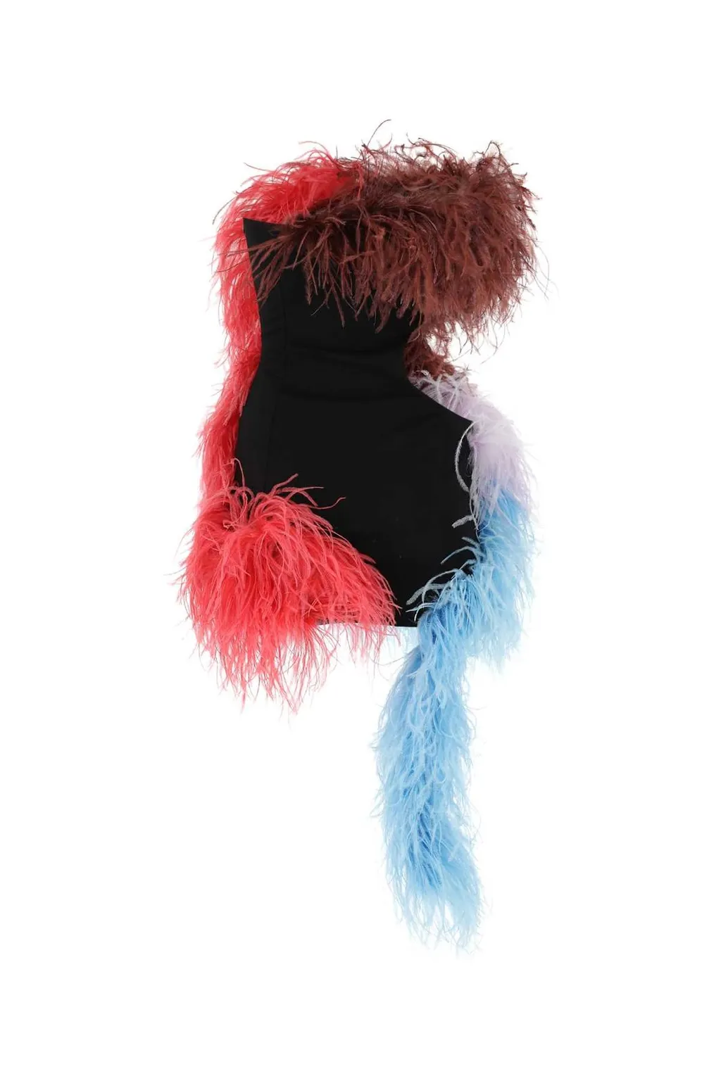 Feather-Trimmed Mini Dress