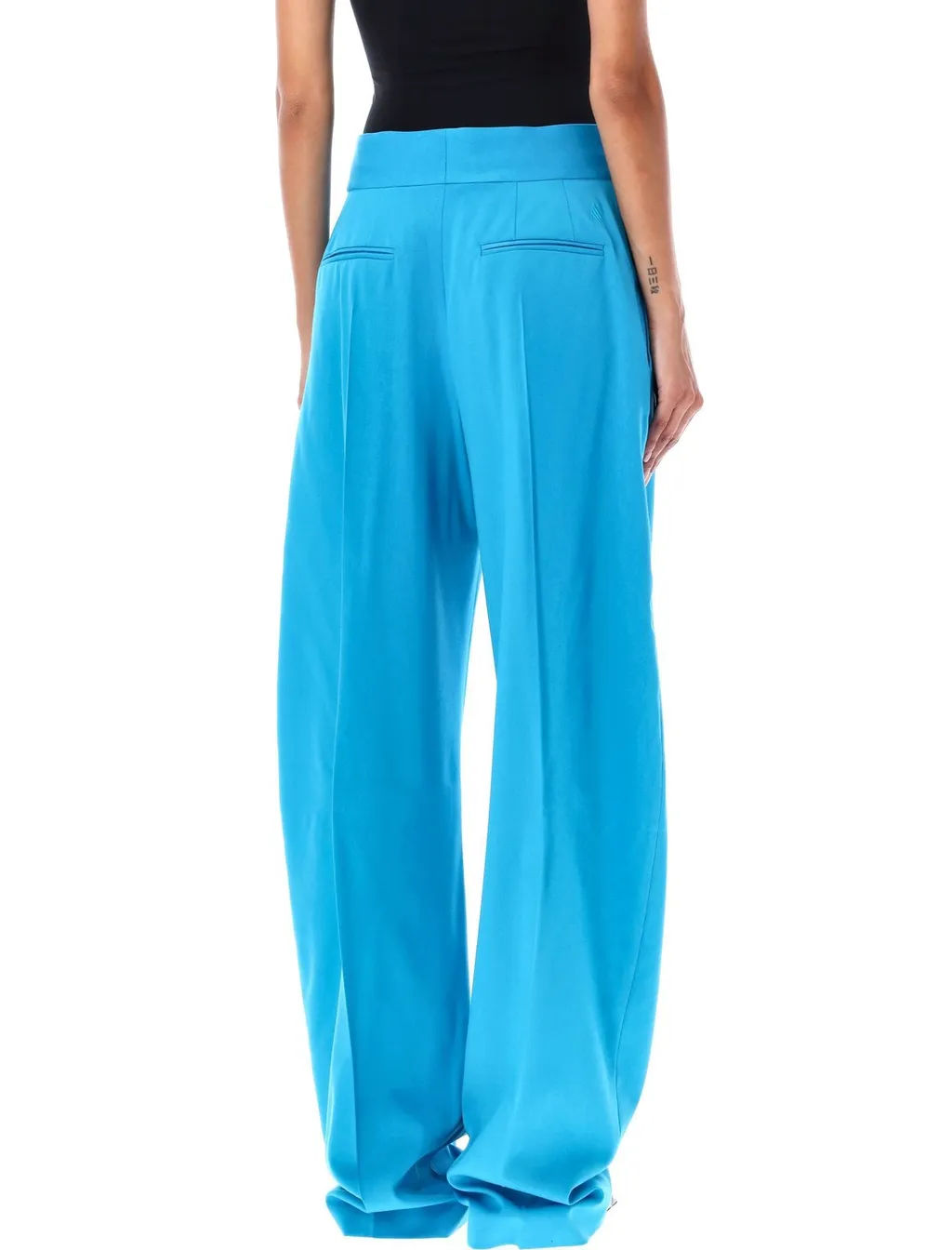 Wide-Leg Pleated Trousers
