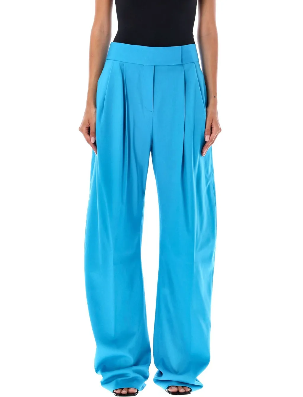 Wide-Leg Pleated Trousers