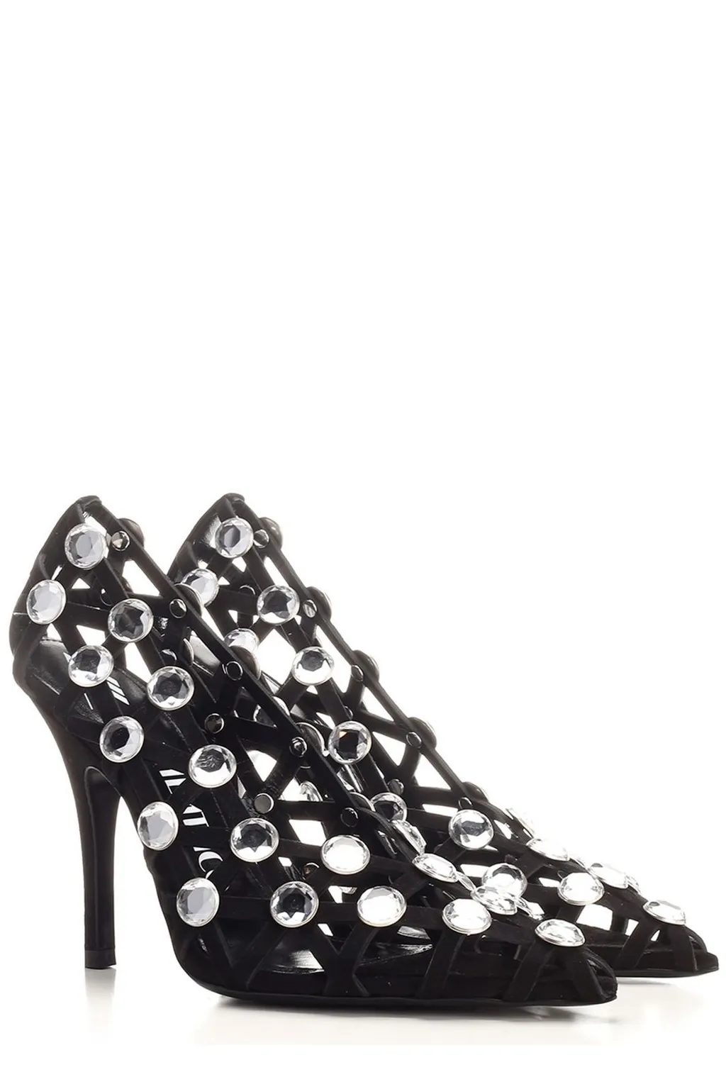 Crystal Embellished Cage Heels