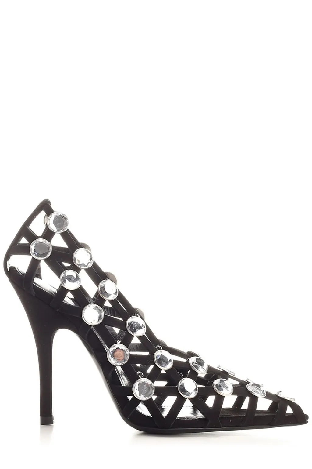 Crystal Embellished Cage Heels