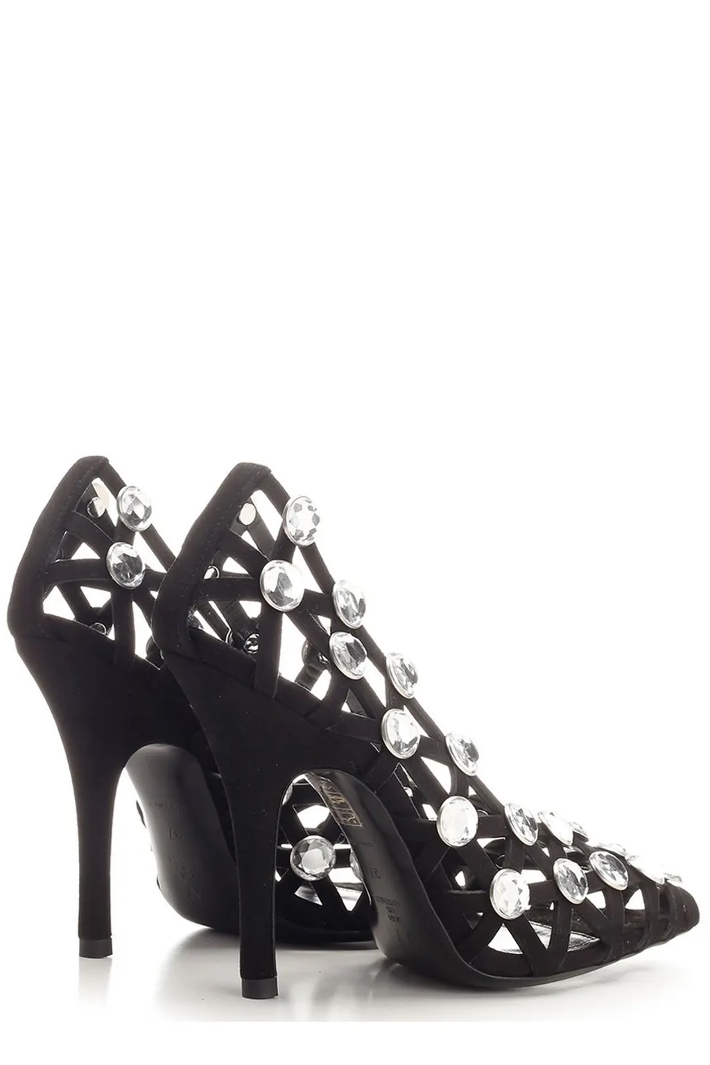 Crystal Embellished Cage Heels
