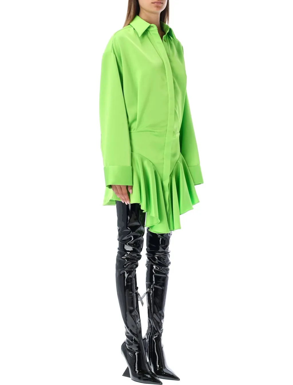 Shirt Dress With Ruffle Detail