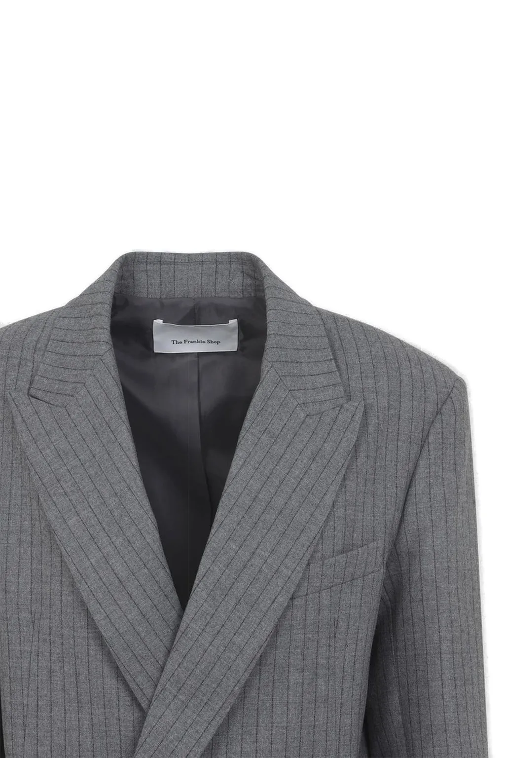 Double-Breasted Pinstripe Blazer