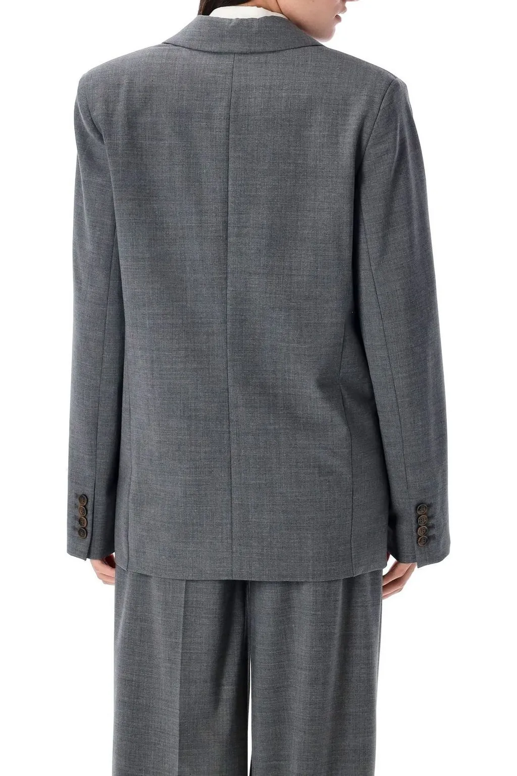 Double-Breasted Wool Suit Jacket