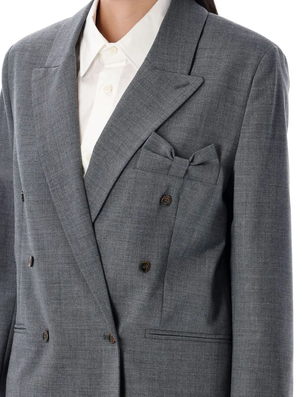 Double-Breasted Wool Suit Jacket