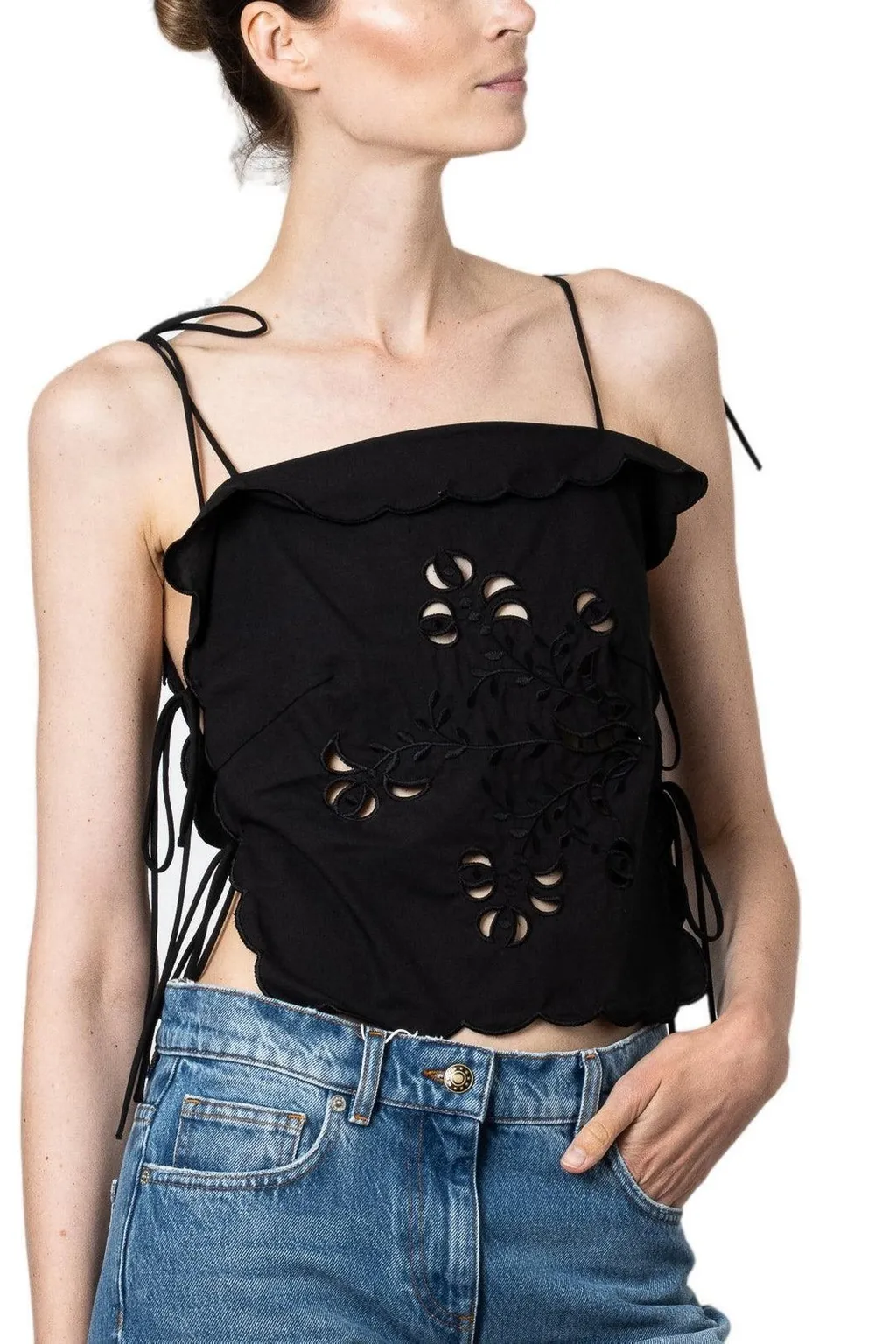 Scalloped Eyelet Top