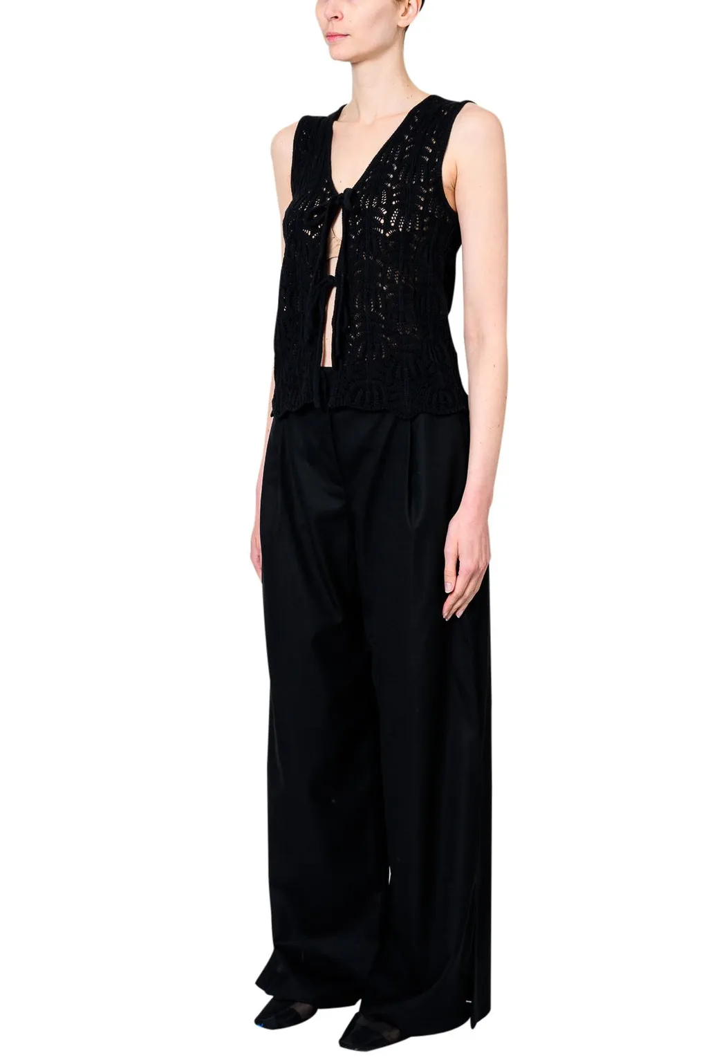 Sleeveless V-Neck Knit Vest