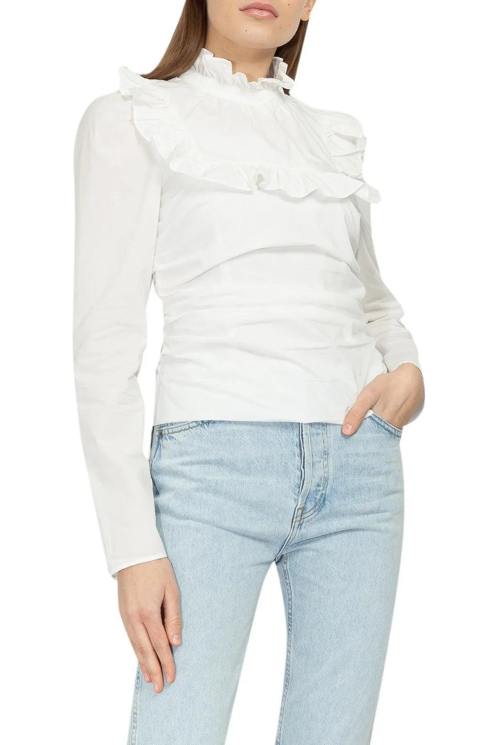 Ruffled High Neck Blouse