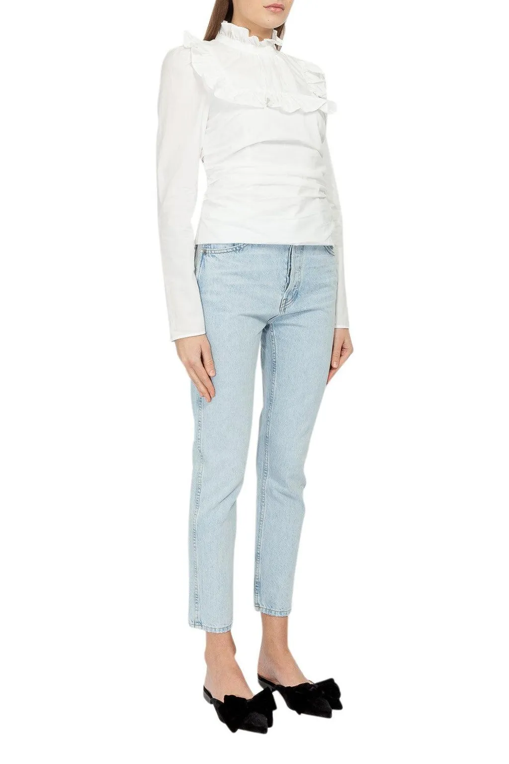 Ruffled High Neck Blouse