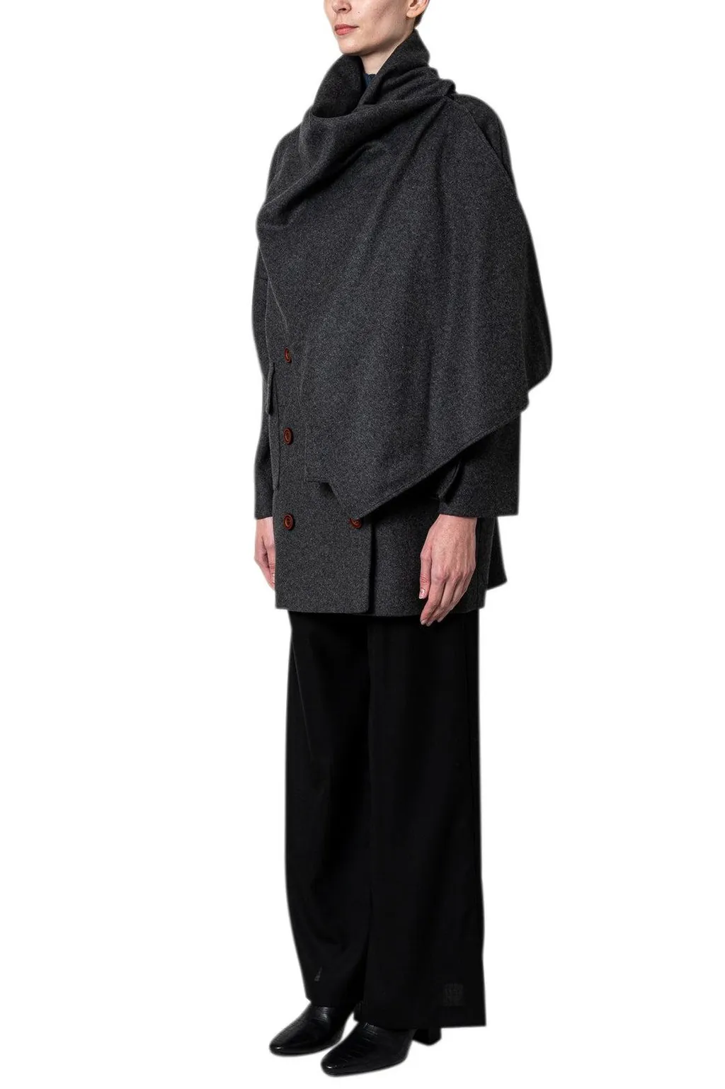 Asymmetric Wrap Coat