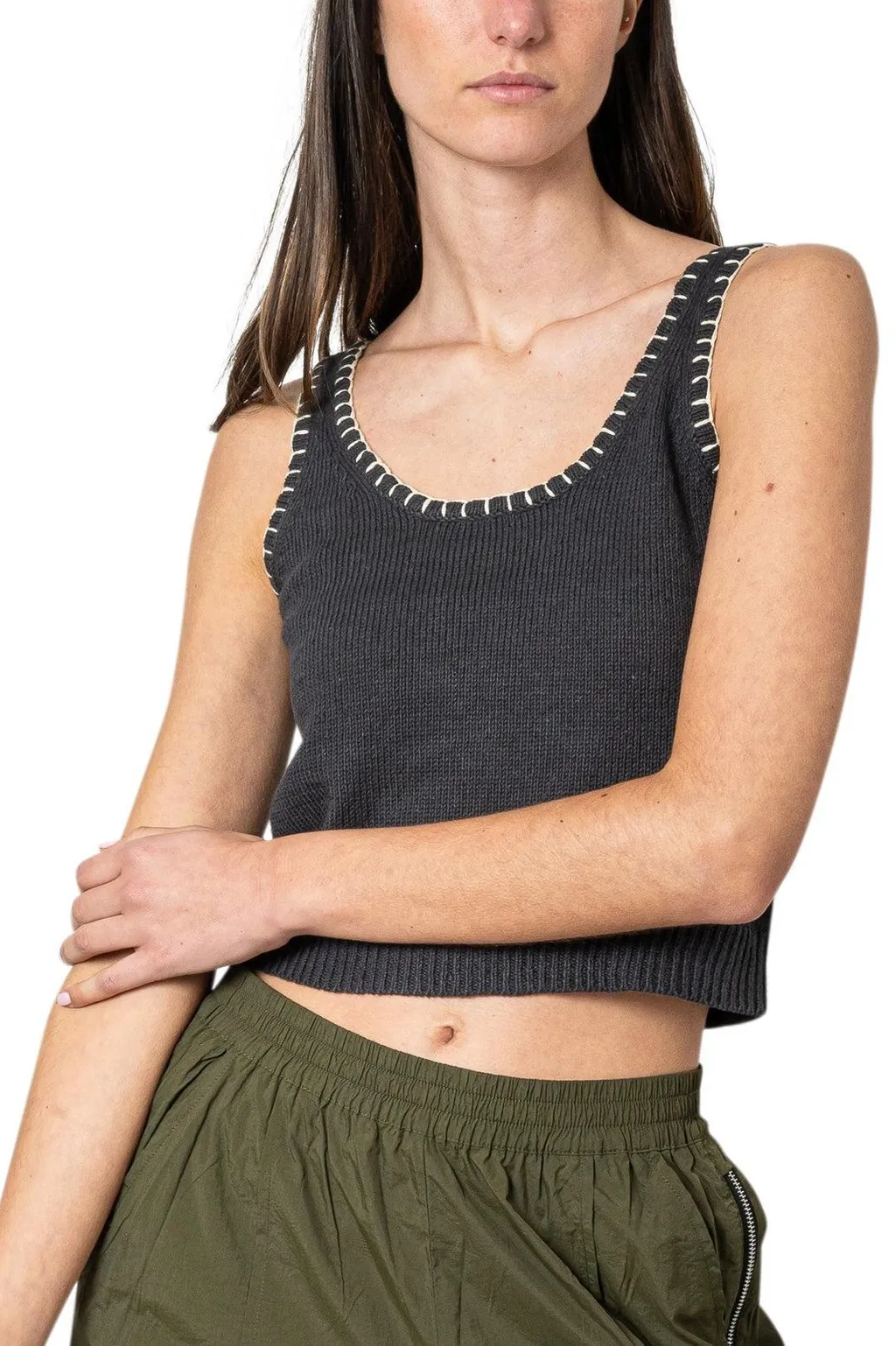 Cropped Knit Tank Top