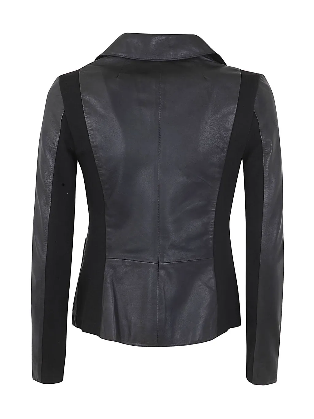 Single-Breasted Leather Blazer