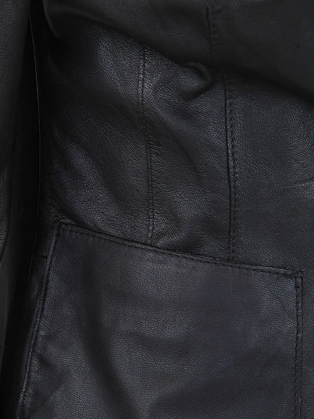 Single-Breasted Leather Blazer