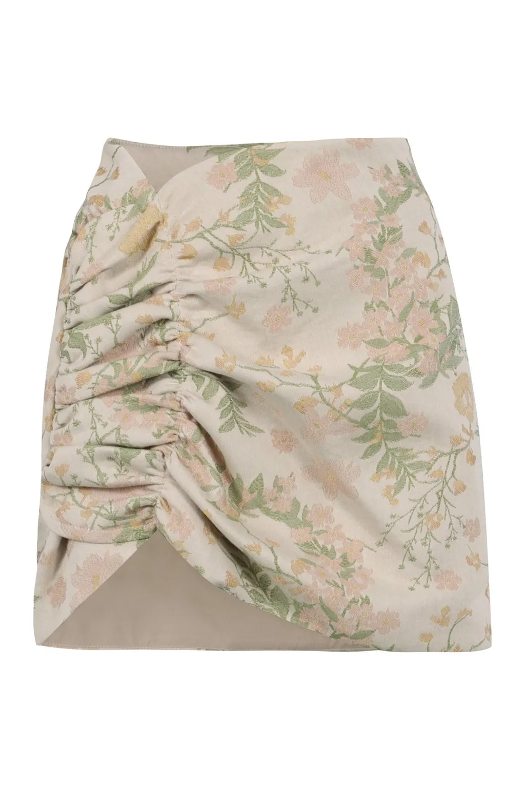 Floral Print Ruched Mini Skirt