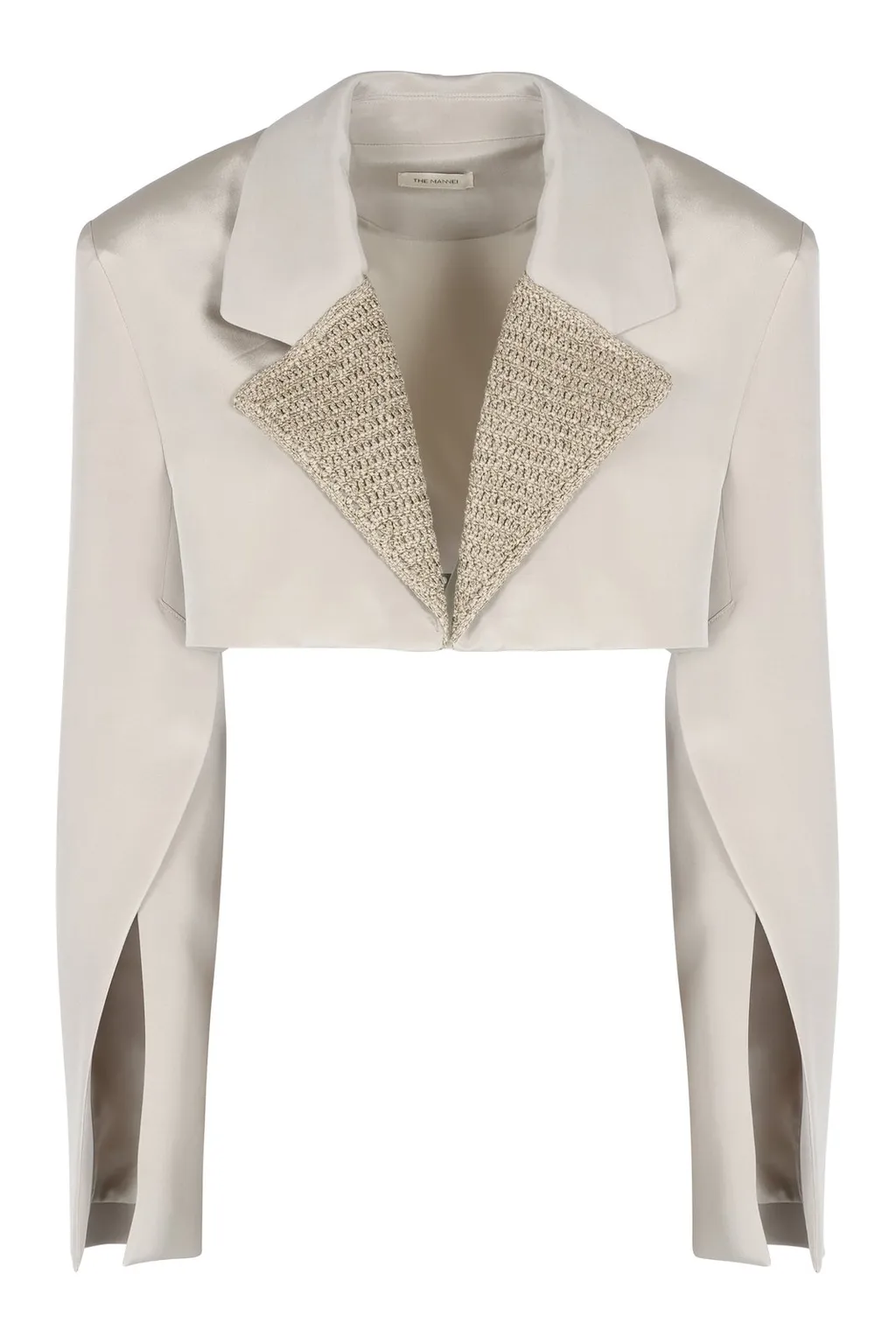 Cropped Blazer With Embellished Lapels
