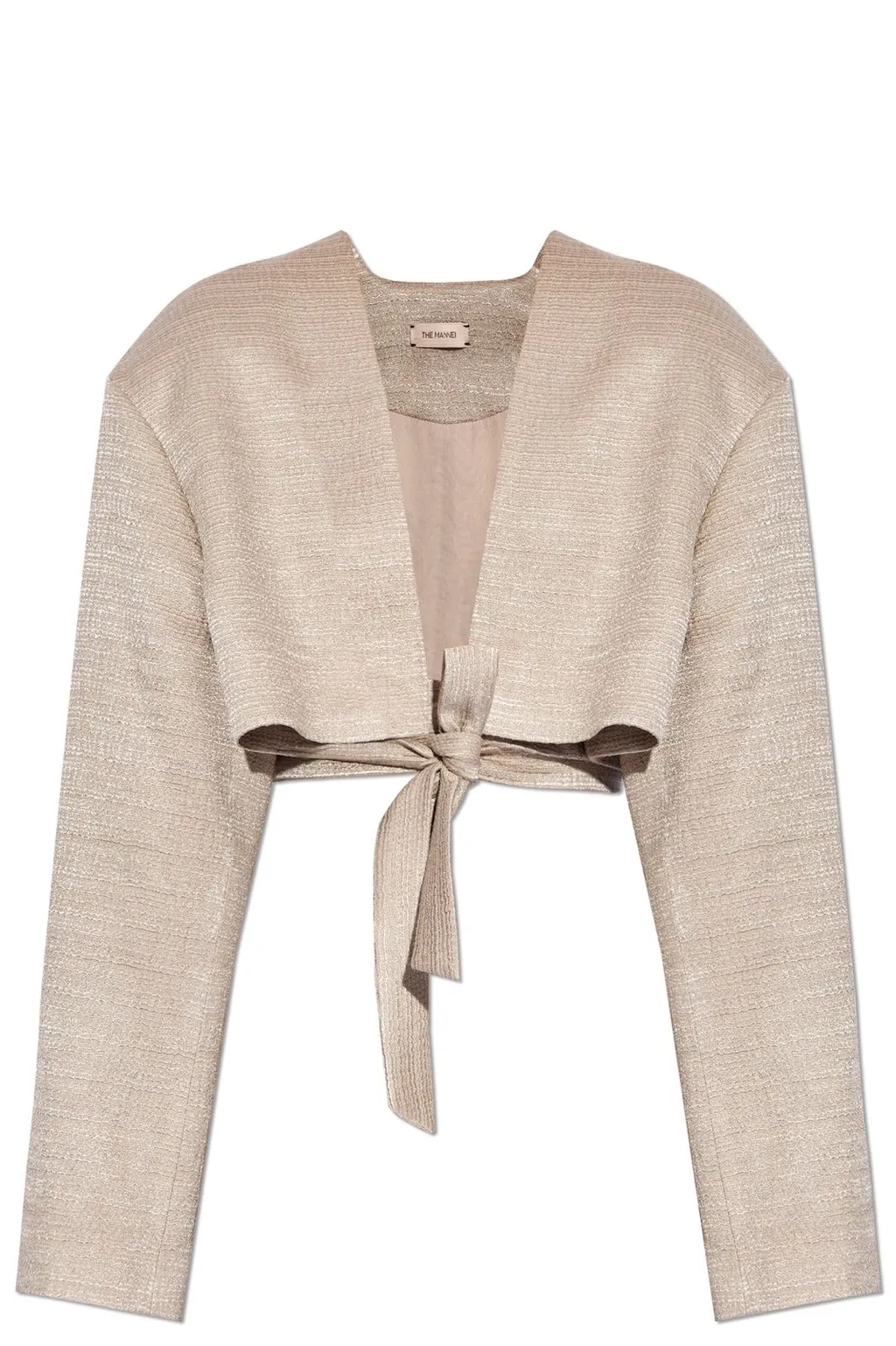 Cropped Tie-Front Jacket