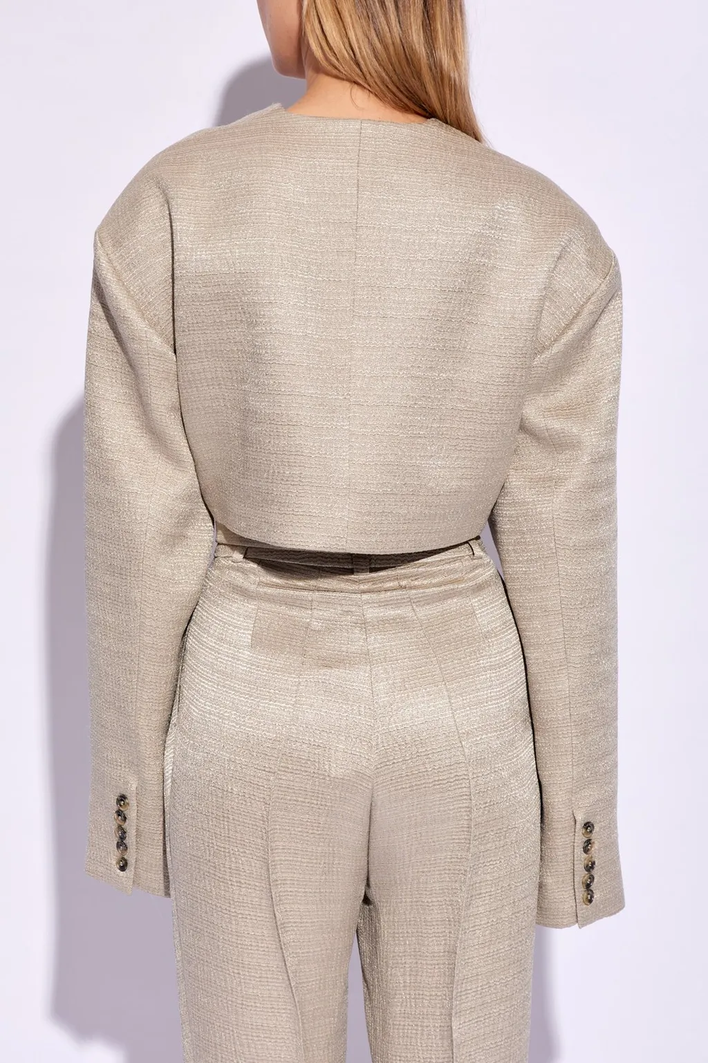 Cropped Tie-Front Jacket