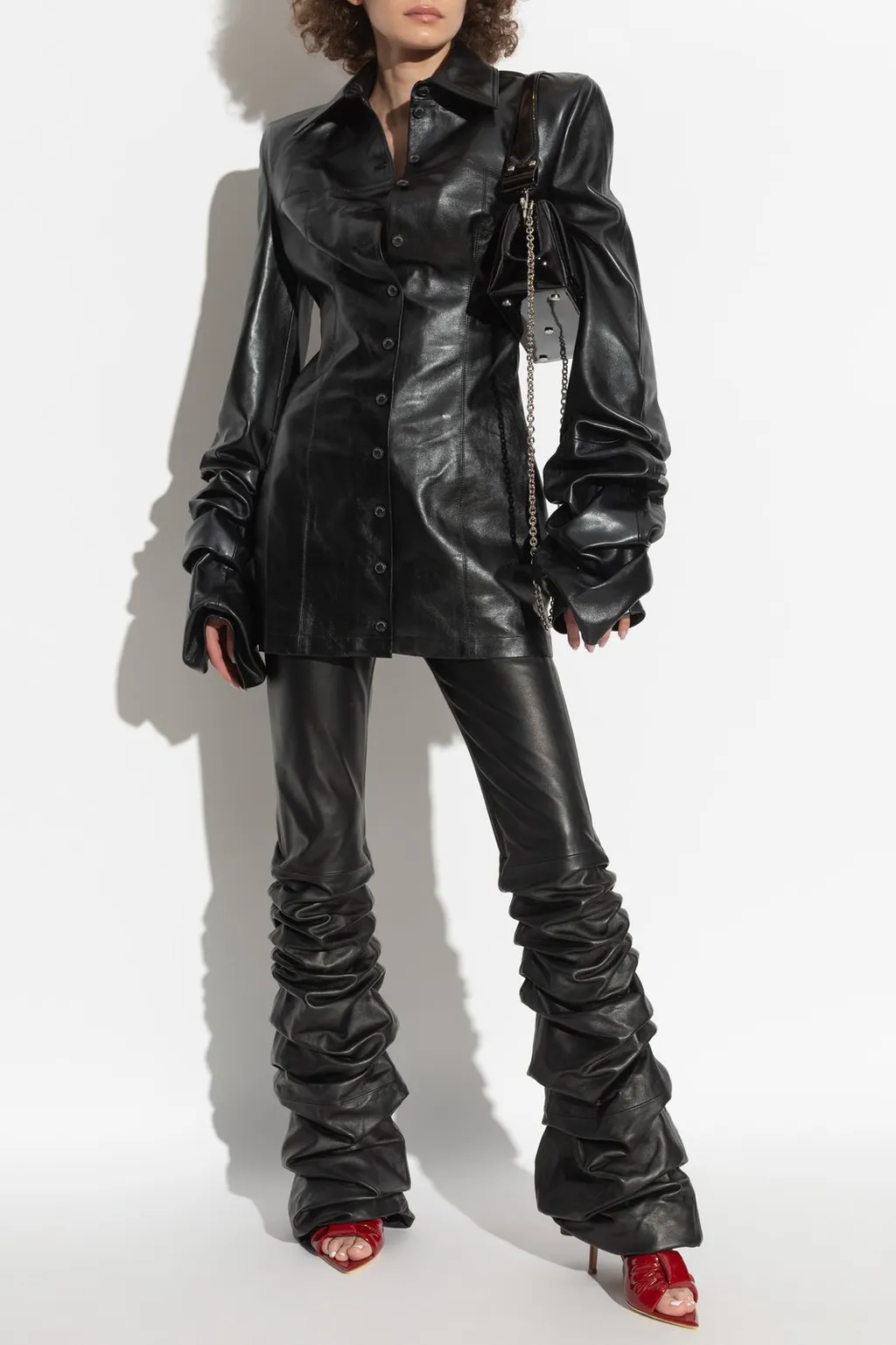 Ruched Flare Trousers