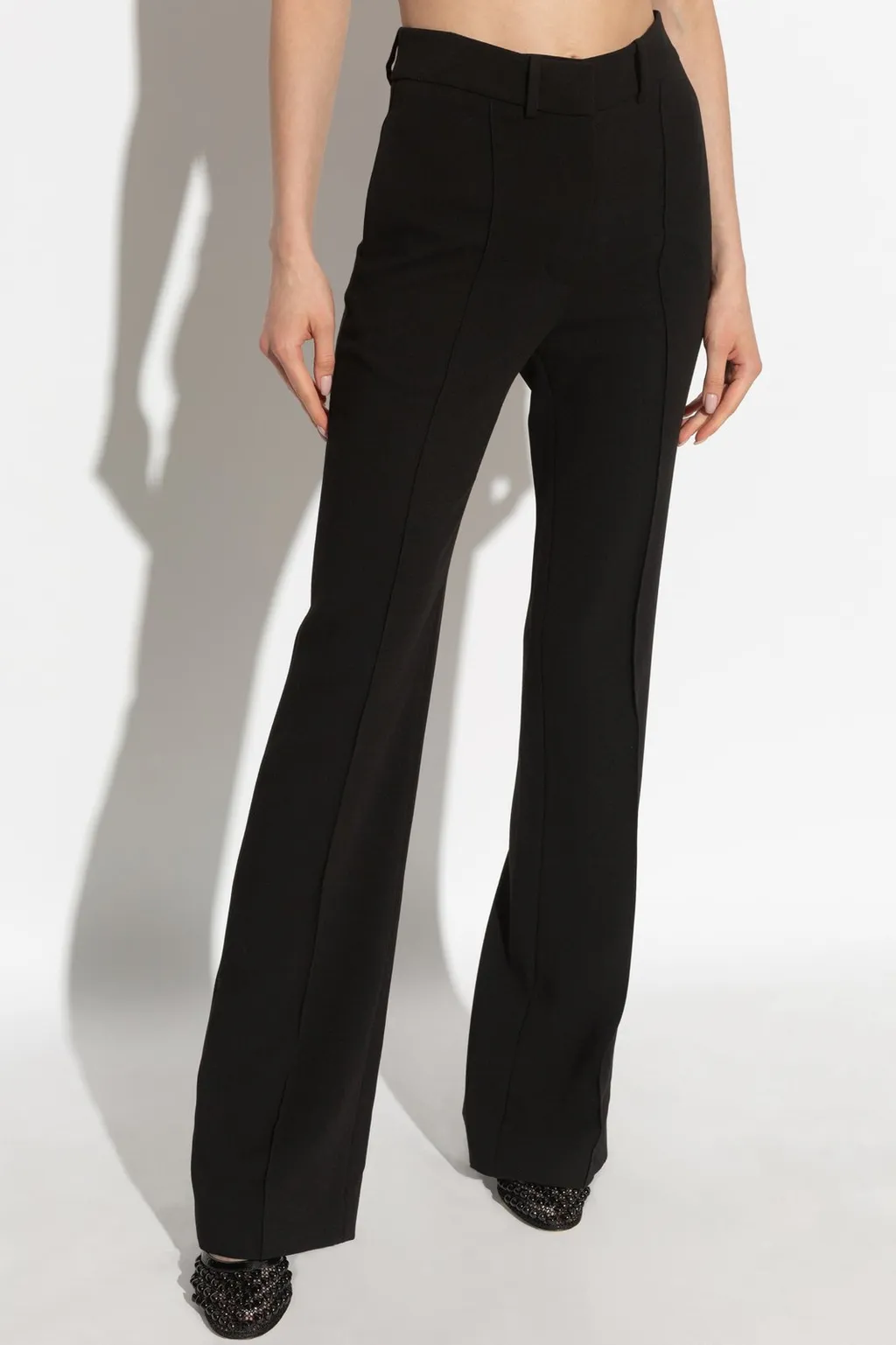 High-Waisted Flared Trousers