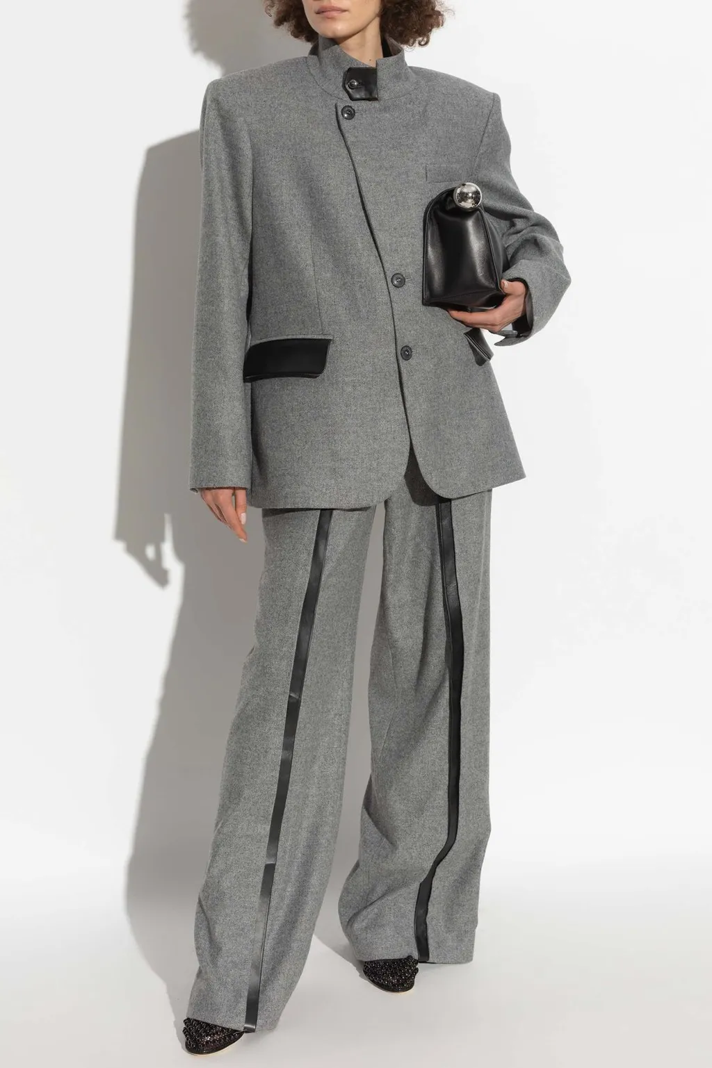 Wide-Leg Trousers With Contrast Trim