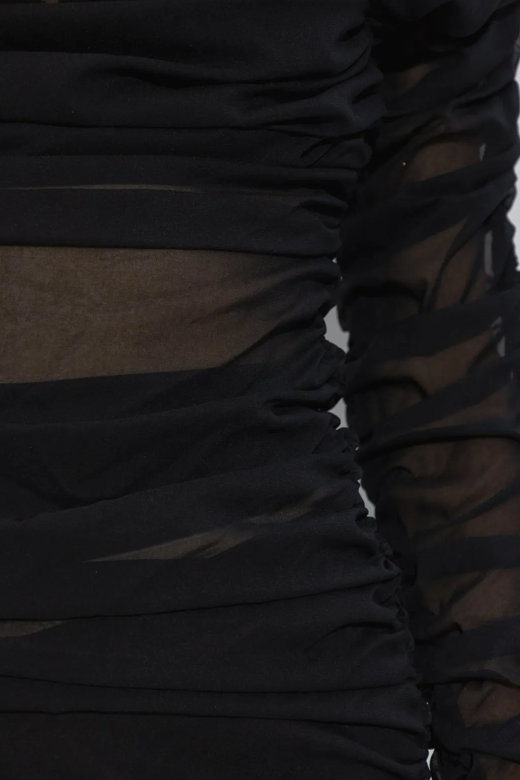 Ruched Mesh Dress