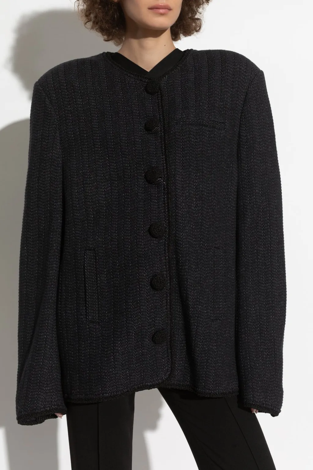 Collarless Jacket