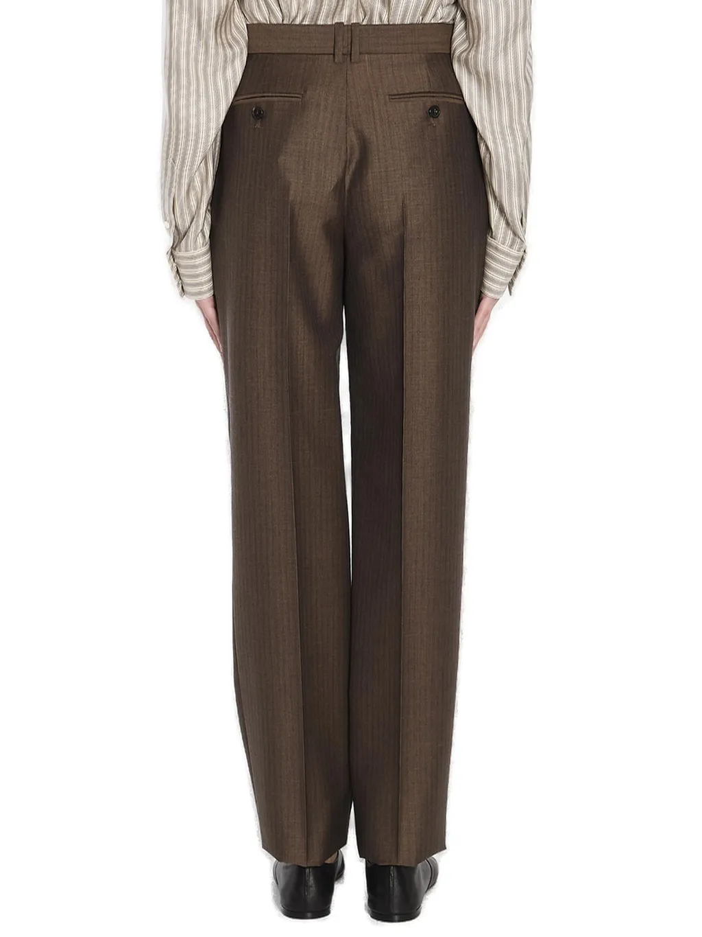 High-Waisted Pleated Trousers