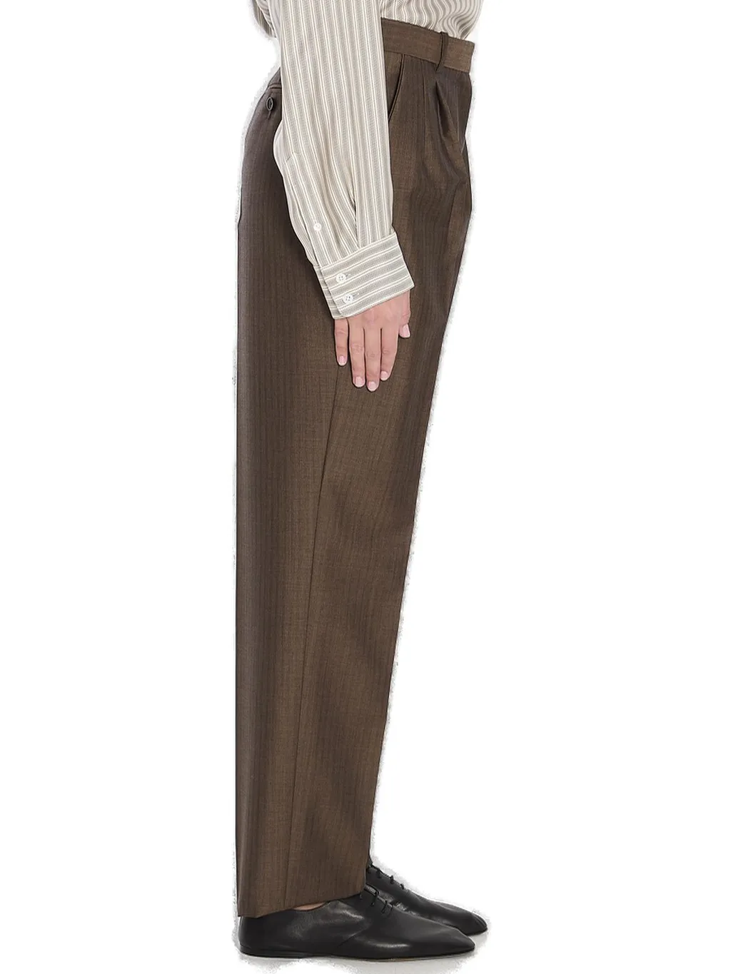 High-Waisted Pleated Trousers