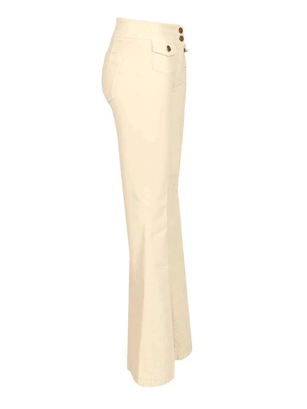 High-Waisted Flared Trousers