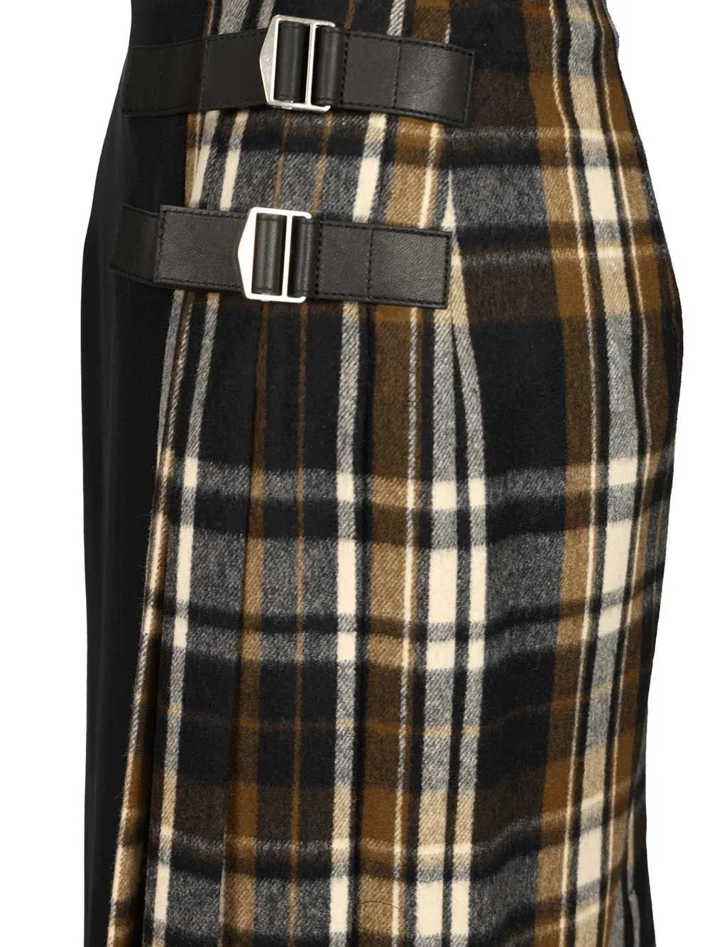 Plaid Panel Maxi Skirt