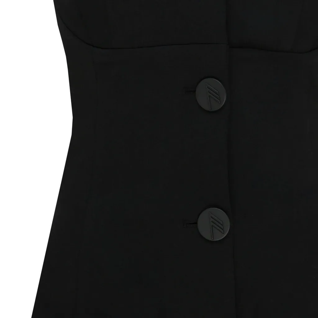 Strapless Button-Front Mini Dress